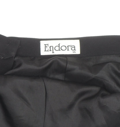 Endora Women's Black Size 16 Pencil Skirt Lined Knee Length