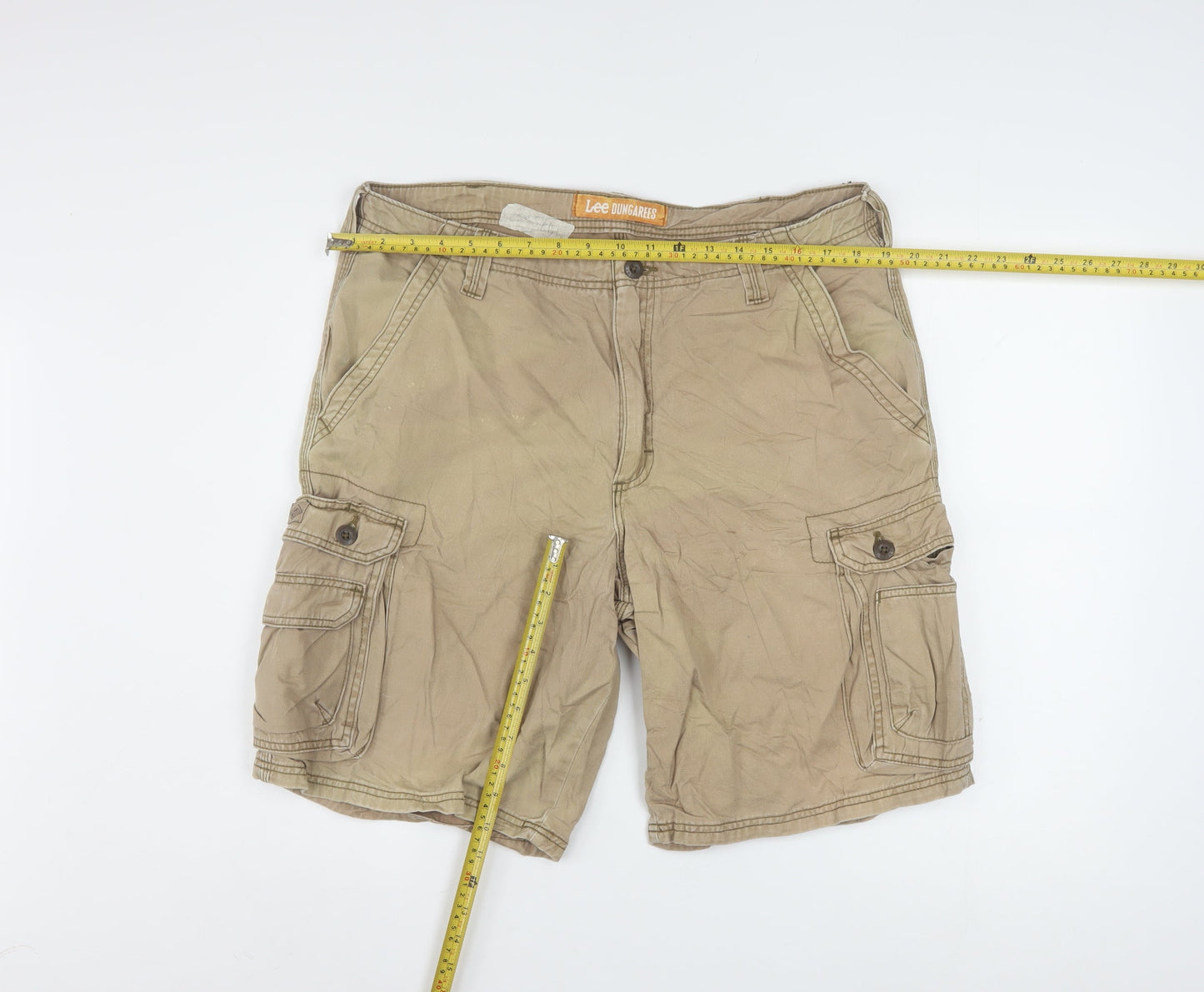 Lee Dungarees Men’s Beige Cargo Shorts Size 36 Regular Cotton