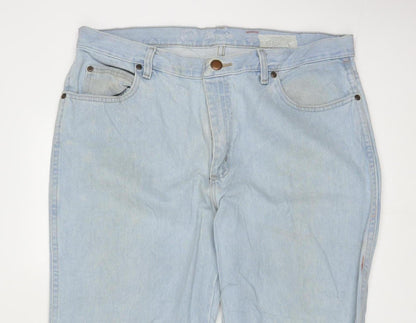 Wrangler Mens Blue 36 Straight Leg Denim Jeans Vintage Style