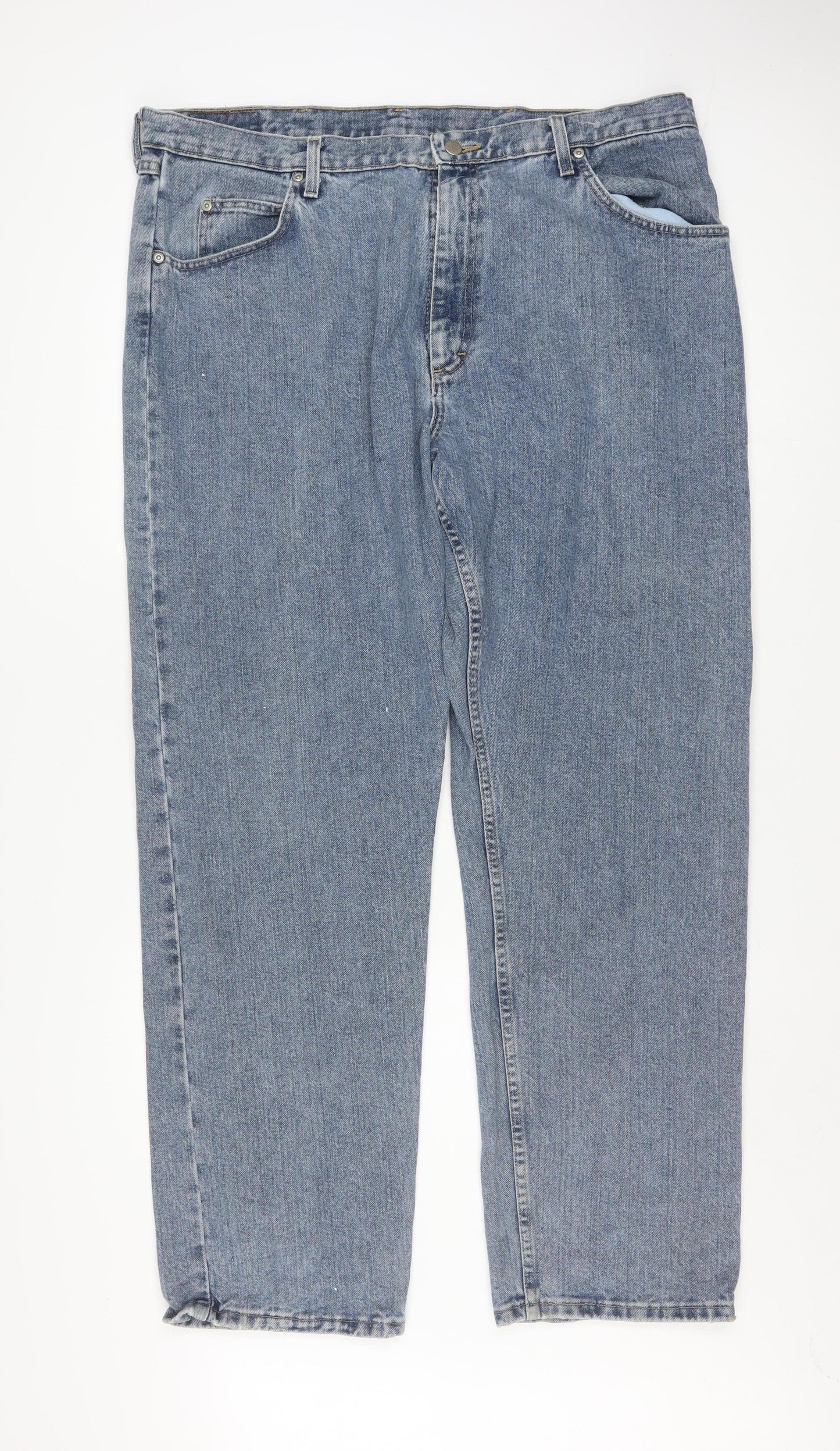 Wrangler Men's Blue 40x32 Straight Fit Denim Jeans