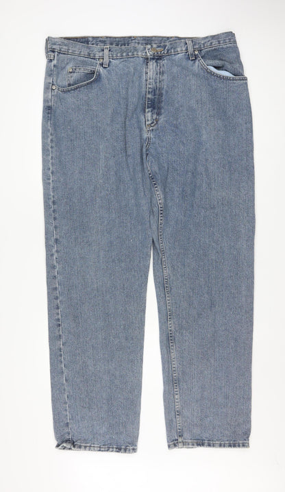 Wrangler Men's Blue 40x32 Straight Fit Denim Jeans