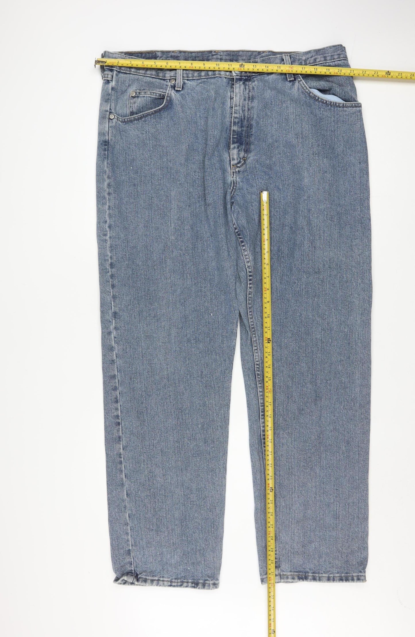 Wrangler Men's Blue 40x32 Straight Fit Denim Jeans