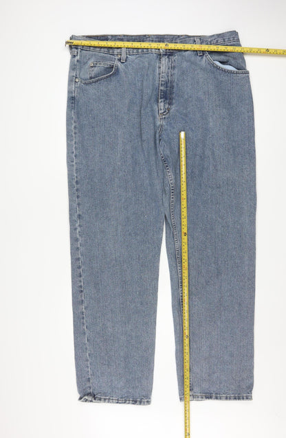 Wrangler Men's Blue 40x32 Straight Fit Denim Jeans