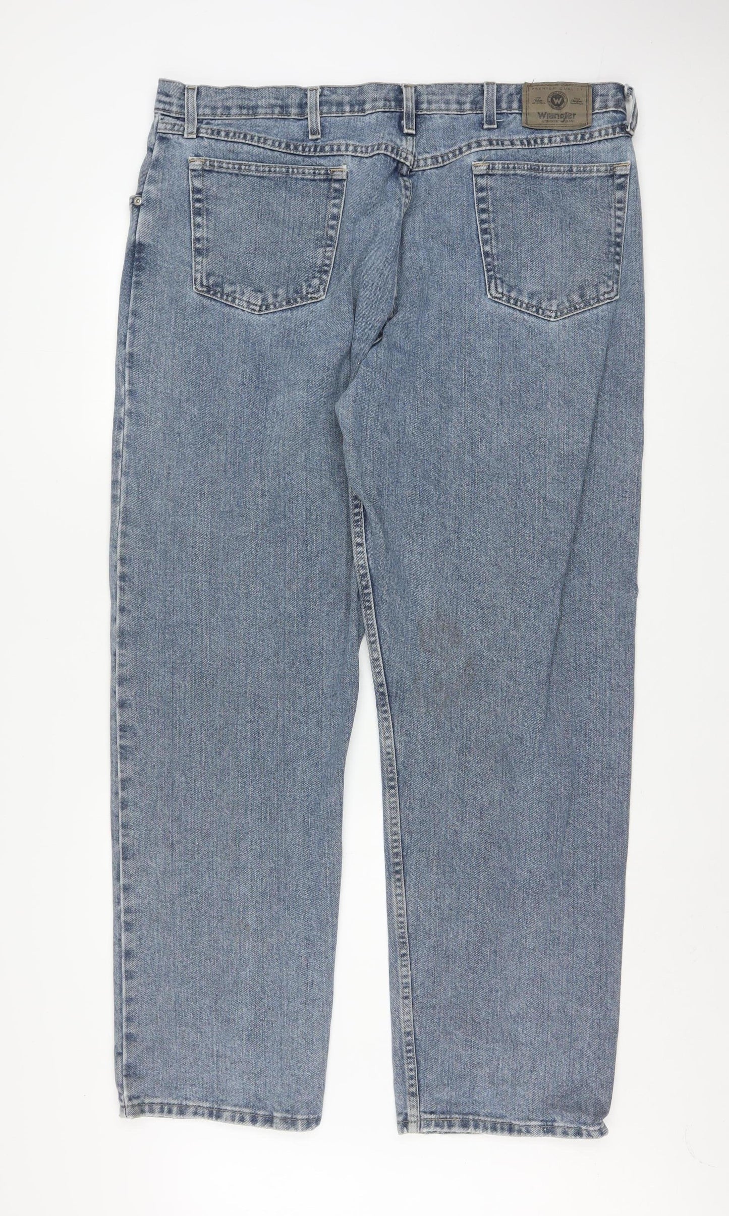 Wrangler Men's Blue 40x32 Straight Fit Denim Jeans