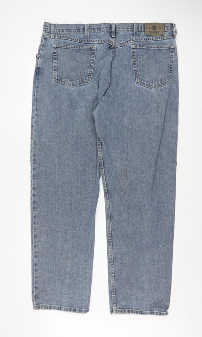 Wrangler Men's Blue 40x32 Straight Fit Denim Jeans