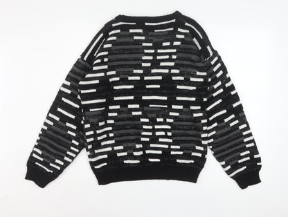 AREA by TAG Women's Black Geometric Knit Pullover Jumper Size S