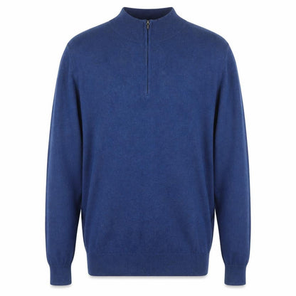 L.L. Bean Men's Blue Cotton Cashmere 1/4 Zip Jumper L Tall