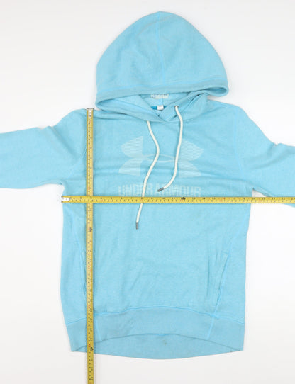 Under Armour Women's Blue Pullover Hoodie Size M Logo Print