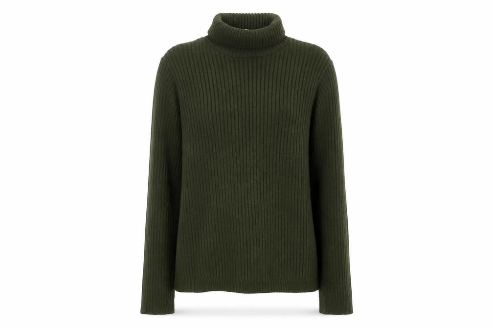 ASOS Women Green Roll Neck Ribbed Knit Long Sleeve Jumper Size 10