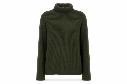 ASOS Women Green Roll Neck Ribbed Knit Long Sleeve Jumper Size 10