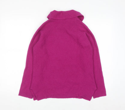 Jigsaw Junior Girls Pink Lambswool Roll Neck Jumper Sweater 12-13 Years
