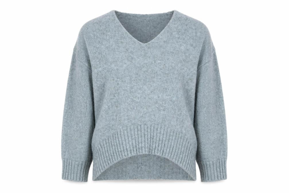 Diverse Women’s Grey V-Neck Knit Pullover Jumper Size S