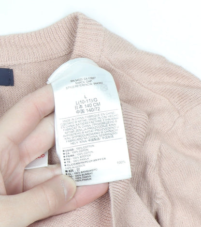 Gap Kids Girls Beige Cotton Button-Up Cardigan 10-11 Years