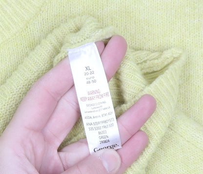 George Women Green XL Relaxed Crew Neck Pullover Jumper