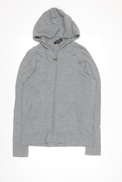 Jaeger Men's Grey Full Zip Cotton Hoodie M Regular Fit
