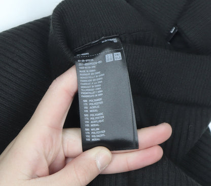 UNIQLO Women Black M Ribbed Knit Pencil Midi Skirt