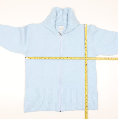 Gorgeous Women Light Blue Full Zip Knit Cardigan Size L