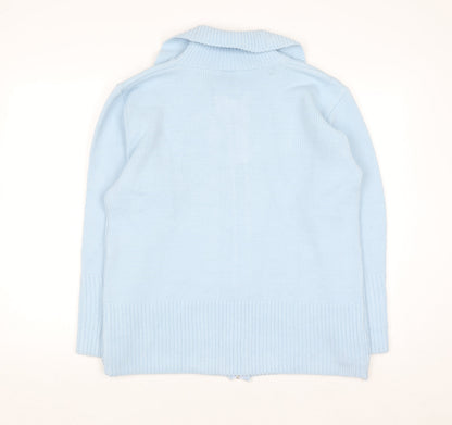 Gorgeous Women Light Blue Full Zip Knit Cardigan Size L
