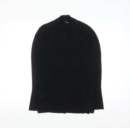Anthology Womens Black Mock Neck Ribbed Knit Pullover Jumper Size 20