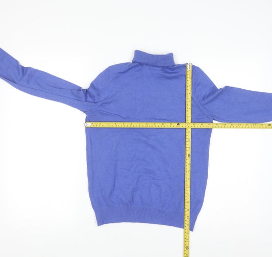 Lefties Women Blue Roll Neck Long Sleeve Pullover Jumper Size 12