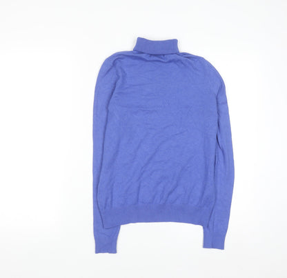 Lefties Women Blue Roll Neck Long Sleeve Pullover Jumper Size 12