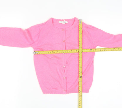Primark Girls Pink Cardigan 4-5 Years Acrylic Cotton Blend Button Up