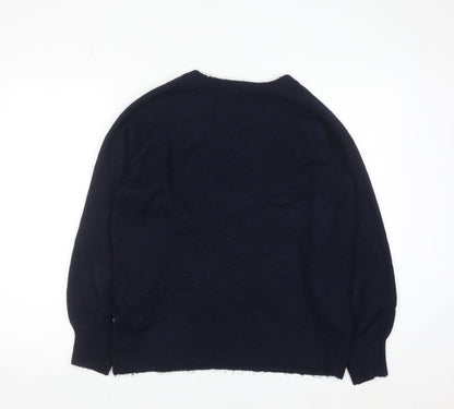 Monsoon Women Blue Medium Pullover Jumper Acrylic Knit Crew Neck