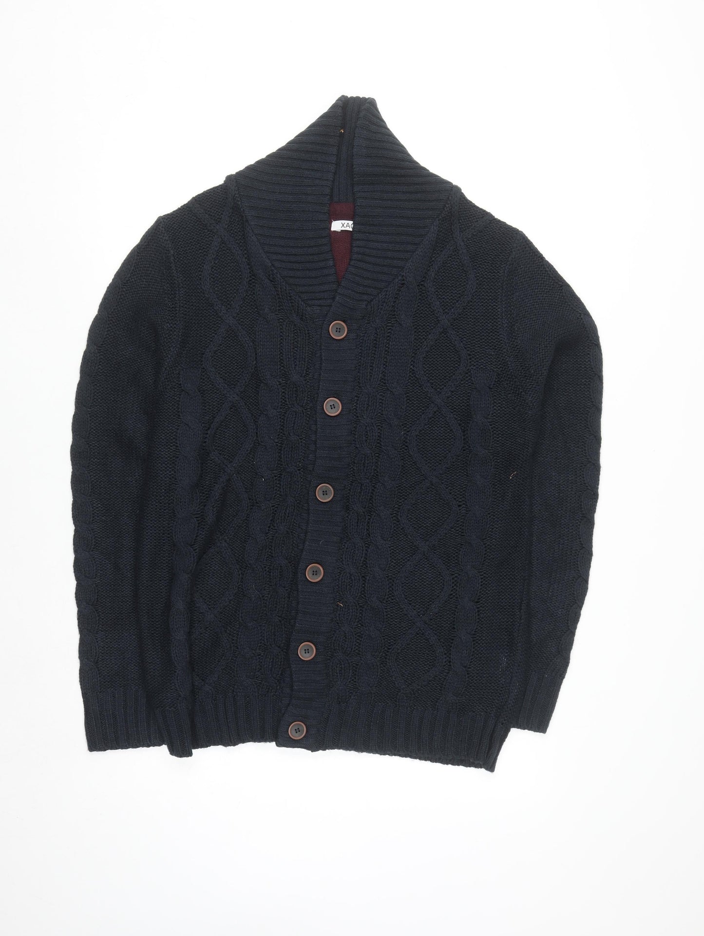 Xact Men's Blue Cable Knit Shawl Collar Cardigan XL