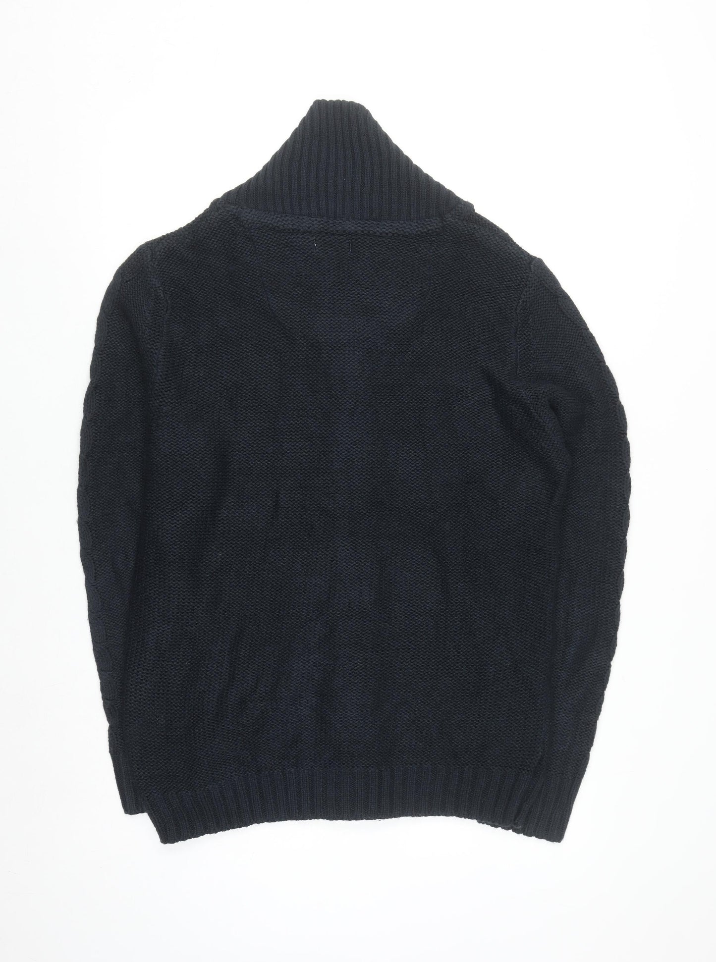 Xact Men's Blue Cable Knit Shawl Collar Cardigan XL