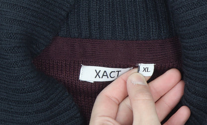 Xact Men's Blue Cable Knit Shawl Collar Cardigan XL