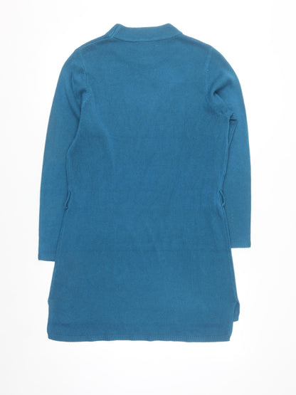 First Avenue Women’s Blue Mock Neck Long Sleeve Tunic Jumper Size S