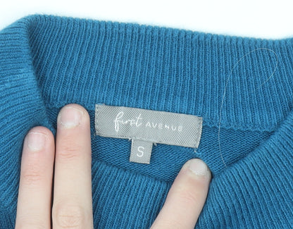 First Avenue Women’s Blue Mock Neck Long Sleeve Tunic Jumper Size S