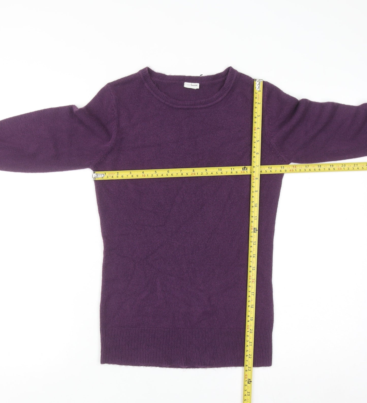 Ethel Austin Women’s Purple Acrylic Long Sleeve Crew Neck Jumper Size 10