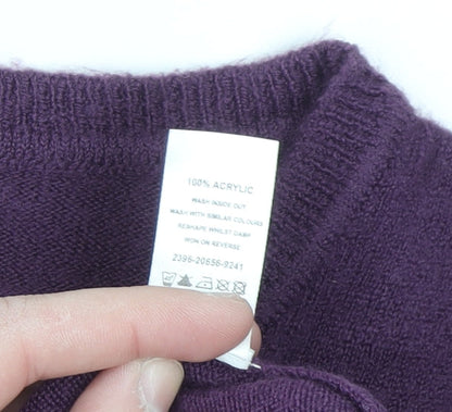 Ethel Austin Women’s Purple Acrylic Long Sleeve Crew Neck Jumper Size 10