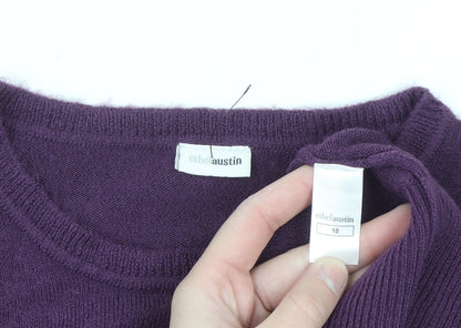 Ethel Austin Women’s Purple Acrylic Long Sleeve Crew Neck Jumper Size 10