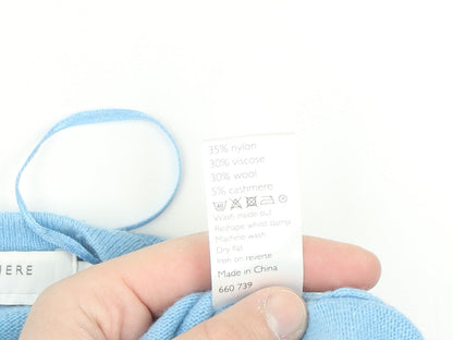 John Lewis Women Blue Size 16 Wrap V-Neck Cashmere Blend Jumper