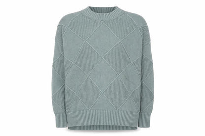 Marks and Spencer Men's Green Argyle Knit Wool Blend Jumper L