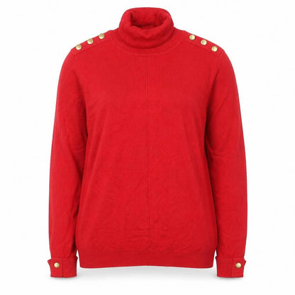 Wallis Women Red Roll Neck Long Sleeve Pullover Jumper Size 16
