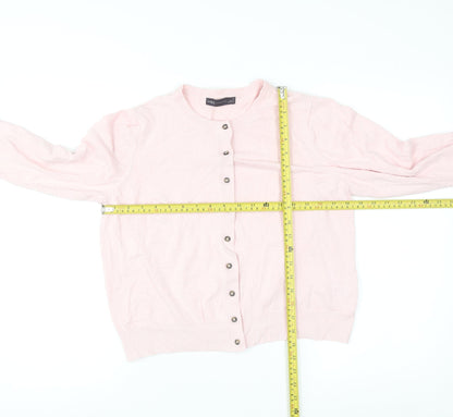 Marks and Spencer Women Pink Size 16 Crew Neck Cardigan