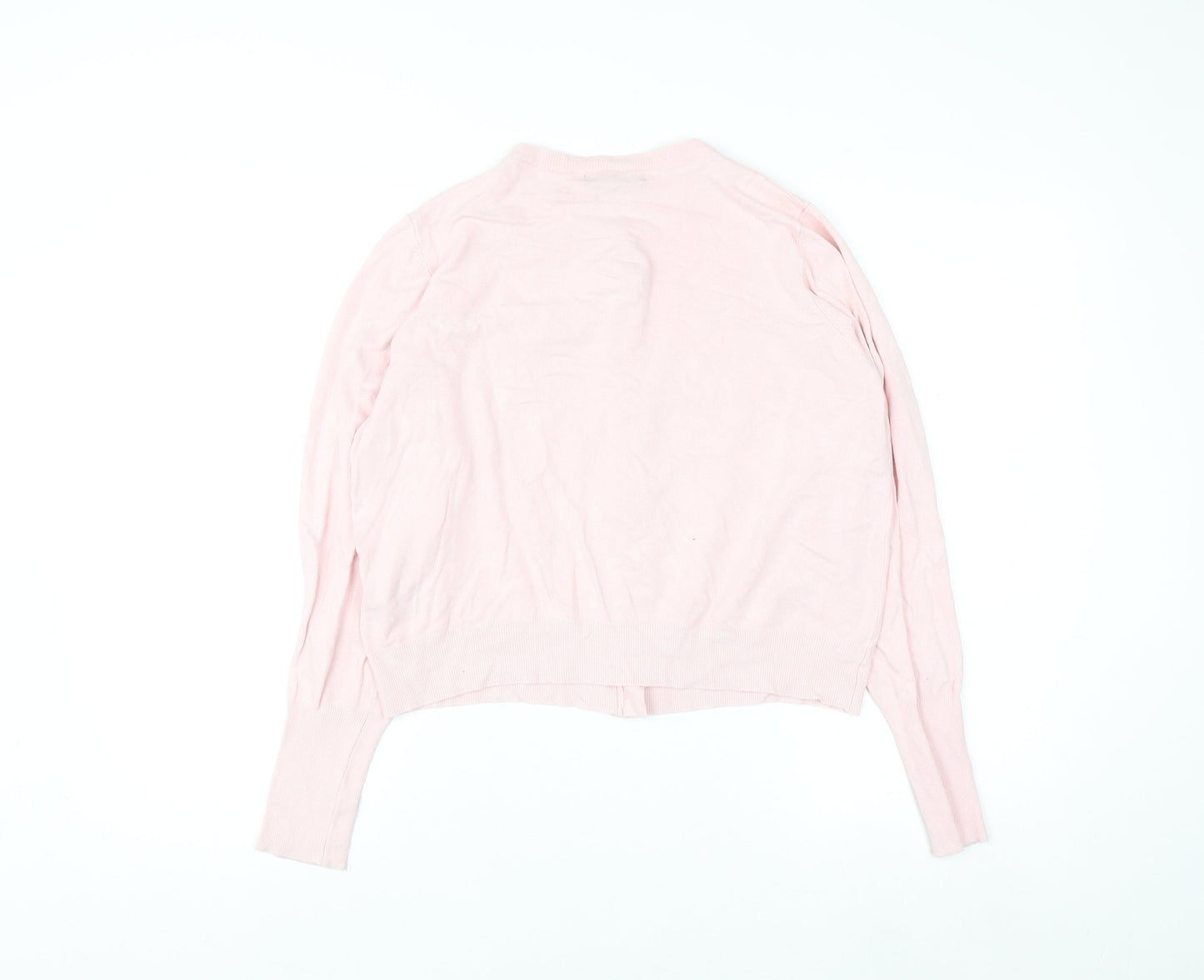 Marks and Spencer Women Pink Size 16 Crew Neck Cardigan