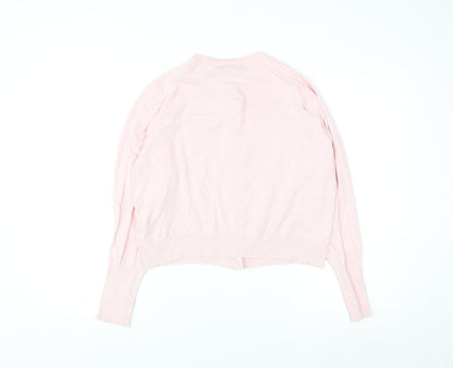 Marks and Spencer Women Pink Size 16 Crew Neck Cardigan