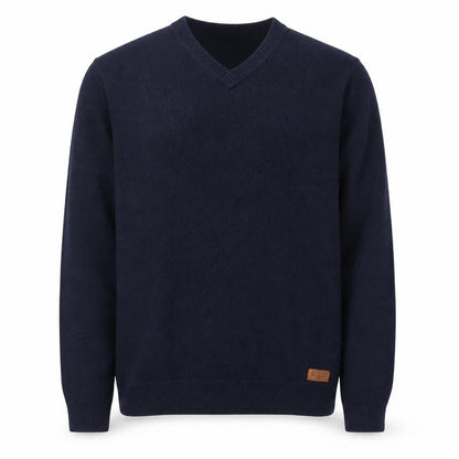 Pepe Jeans Men's Blue Wool Cotton V-Neck Jumper Size L