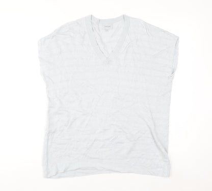 Jigsaw Men’s White Linen V-Neck Sleeveless Jumper M