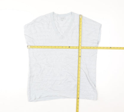 Jigsaw Men’s White Linen V-Neck Sleeveless Jumper M