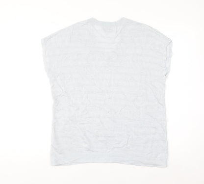 Jigsaw Men’s White Linen V-Neck Sleeveless Jumper M