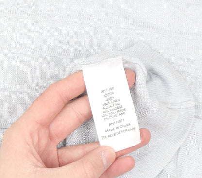 Jigsaw Men’s White Linen V-Neck Sleeveless Jumper M
