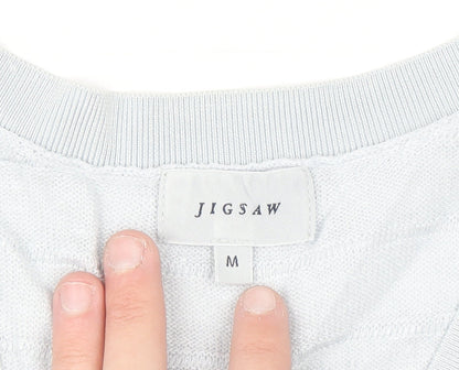 Jigsaw Men’s White Linen V-Neck Sleeveless Jumper M