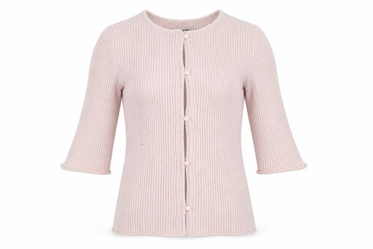 ASOS Women’s Pink Ribbed Knit 3/4 Sleeve Slim Cardigan Size 8