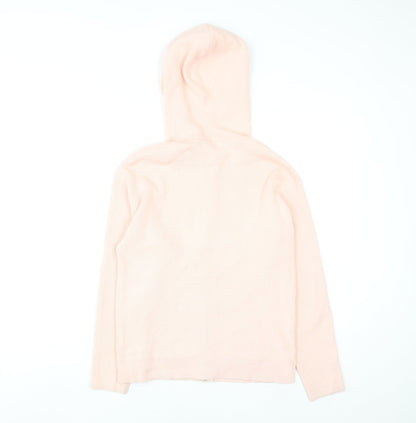 Marks and Spencer Womens Pink Hooded Full Zip Knit Jumper Small