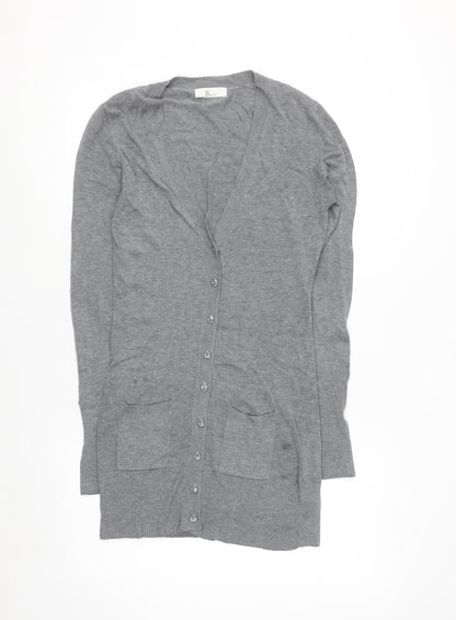 Bu.go Womens Grey Cardigan M Viscose Nylon Blend Long Sleeve
